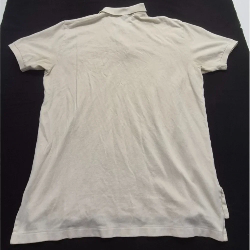 Polo Ralph Lauren‎ Men's Off White Polo Shirt LG green pony logo pullover Cotton